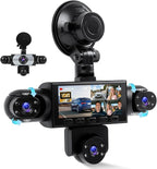 5 Channel Dash Cam 360° View, 1080P Front and Rear Left Right Inside 3.16 Inch Dash Camera for Cars, 12 Lights Night Vision, Motion Detection Camera for Cars
