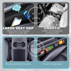 2PCS Car Seat Gap Filler Organizer,Multifunctional Car Gap Fillers with USB and Phone Holder, Universal Car Seat Storage Organizer Between Seats for Phone, Keys, Eyeglasses(Black)