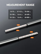 Pencil Tire Pressure Gauge (10-75PSI,100PSI,120PSI), Valve Caps with Case, Stainless Steel Body, and Metal Made Nozzle 3 Measurements for Cars, Bikes, Vehicles