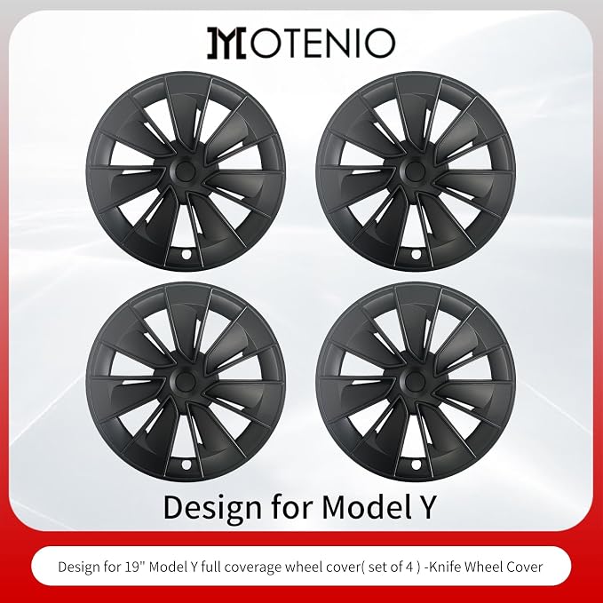 Wheel Cover for Tesla Model Y(2020-2024) 4PCS Hubcaps for Tesla Wheel Cover Model Y 19inch Knife Rim Full Cover Hubcaps Accessories (Knife Style, 19 inch)
