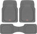 FlexTough Floor Mats for Cars, Gray Deep Dish All-Weather Mats, Waterproof Trim-To Fit Automotive Floor Mats for Trucks SUV, Universal Liner Car Accessories