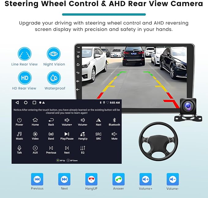 [DSP & EQ] 2+64G Car Radio for Honda Civic 2016 2017 2018 2019 2020, Android 15 Car Stereo Wireless Carplay, 9 inch Touch Screen for Civic Bluetooth Radio Android Auto/5GHz WiFi/GPS Navigation