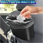 Mini Car Trash Can - Leak-Proof Hanging Car Garbage Can Auto Trash Bag Organizer - Small Garbage Bin Container Vehicle Front Back Seat Storage Accessories for Cars Home Office (BackSeat)