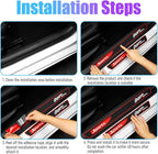 4PCS Car Door Sill Protectors, Sporty Style Anti-Scratch Self Adhesive Vehicle Door Sill Guard, Automotive Entry Edge Step Threshold Protection, Universal for SUV Motorhome Truck