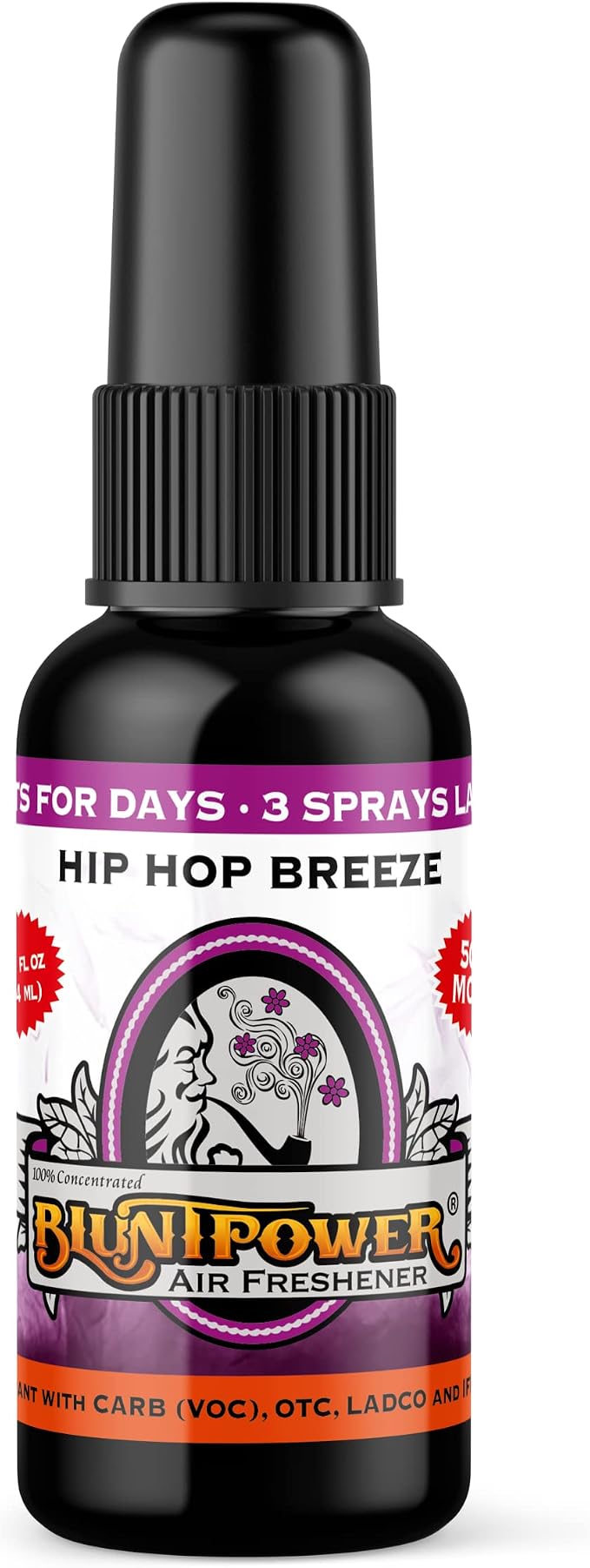 (Hip Hop Breeze, 1 Pack) Concentrated Air Freshener for Room and Car Spray - Oil-Based Diffuser Spray Bottle - Long-Lasting Bathroom Spray, Car Freshener, & Odor Eliminator Spray