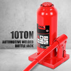10 Ton / 20000 lbs Lifting Automotive Welded Hydraulic Bottle Jack for Car SUV Pickup Truck, Auto Repair, with Manual Handle, Red