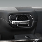 Car ABS Carbon Fiber Inner Door Handle Cover Interior Trim Decal for 2019-2025 Chevy Silverado | for 2019-2021 GMC Sierra 1500 2500 3500 HD Accessories （4 Door