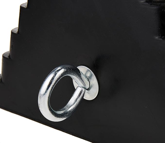 70073 Solid Rubber Heavy Duty Wheel Chock with Eyebolt (Pack of 2)