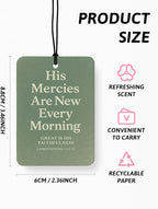 Coquette Green Bow Christian Car Air Freshener 4 Pcs, Retro Sage Green Religious Hanging Air Freshener for Cars Closet Drawer Books, Christian Car Accessories Mirror Decor for Women