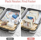Clear Makeup Bag - TSA Approved Toiletry Bag for Carry-on & Checked Luggage, Water Resistant Car Storage Organizer with Reinforced Seams
