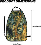 William Morris Forest Animals Raven Fox Peacock Blue Green Floral Car Seat Back Kick Protectors Kick Mats With Storage Pockets For Vehicles To Protect From Dirt Mud Scratches 2 Pack