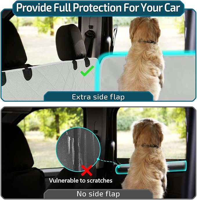 SUV Cargo Liner for Dogs with Side Flaps, Large (54" x 93") Water Resistant Trunk Cover, Non-Slip Pet Area Protector with Bumper Flap, Universal Fit for SUVs Sedans Vans, Gray