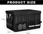 Car Trunk Organizer, 52L Collapsible Car Storage Waterproof Trunk Organizer with Lid & Handle, Multi Compartment Oxford Cargo Groceries Storage for Trucks SUVs Sedans