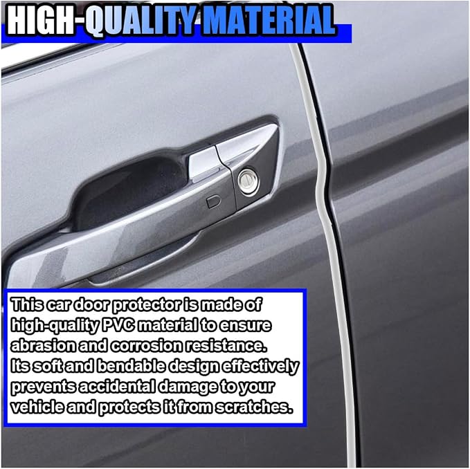 32Ft (10M) Car Door Edge Protector, Auto Trim Door Edge Guard,White | Anti-Collision Car Door Entry Guard Protective Strip, No Glue
