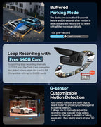 4K STARVIS 2 Dash Cam for Toyota Camry 2021-2024 LE L XLE TRD XSE SE Hybrid (Gen8/XV70), OEM Style Look with WiFi App,2160P UHD Video,Loop Recording,G-Sensor,Parking Hardwire Kit Included, 64GB
