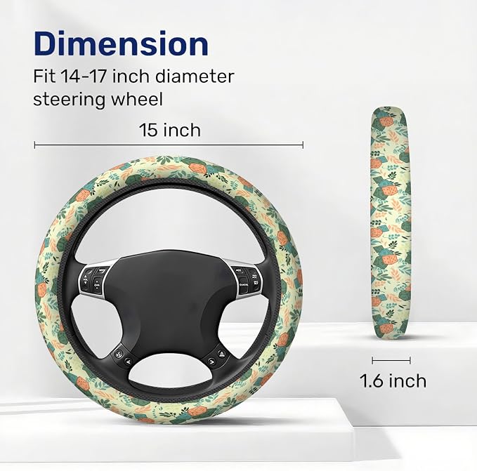 Dungeon Dice Steering Wheel Cover, Non Slip Polyester Car Wheel Protector for Car SUV Truck, Universal 15 Inch