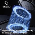 Aromatherapy Magnetic Car Phone Mount, Built-in Strong N52 Magnet, Reusable Suction Cup & 4-axis Adjustable. Package Includes 6 Solid Fragrance Refills and 1 Metal Ring Sticker.（Grey ）
