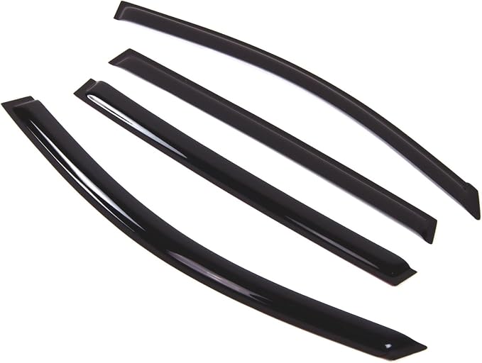 WD2-002 Dark Smoke 4 Pcs Set Window Visor (Outside Mount) Deflector Rain Guard Compatible with 2007-2013 Acura MDX