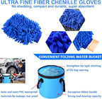 Car Wash Kit with Foam Gun, Bucket and Cleaning Tool, Car Washing Kit | Includes Wash Mitt Tire Brush Sponge Towels Brush Car Cleaning Kit for Interior and Exterior Cleaning, Home or Travel Use