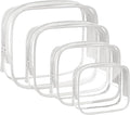 4 Pack Clear Makeup Bags, TSA Approved Toiletry Bag Car Organizer Travel Cosmetic Case Portable Travel Essentials Bags for Toiletries Clear Summer Beach Bag Carry on Airport Airline Compliant Bag