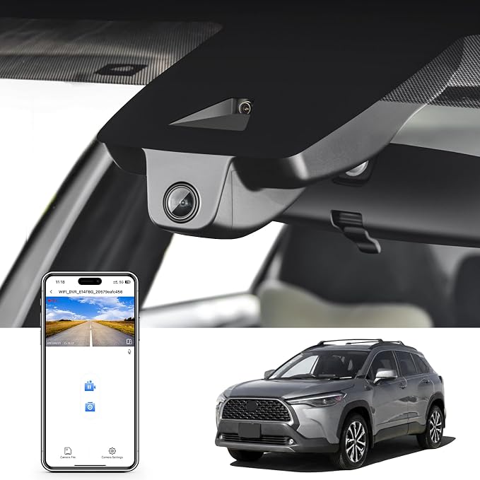 4K Dash Cam for Toyota Corolla cross & Corolla cross Hybrid 2022 (Model B) | LE L XLE etc, Integrated OEM Look, 2160P UHD Video, Built-in WiFi & APP, Loop Recording,Easy to Install,GPS,64GB Card