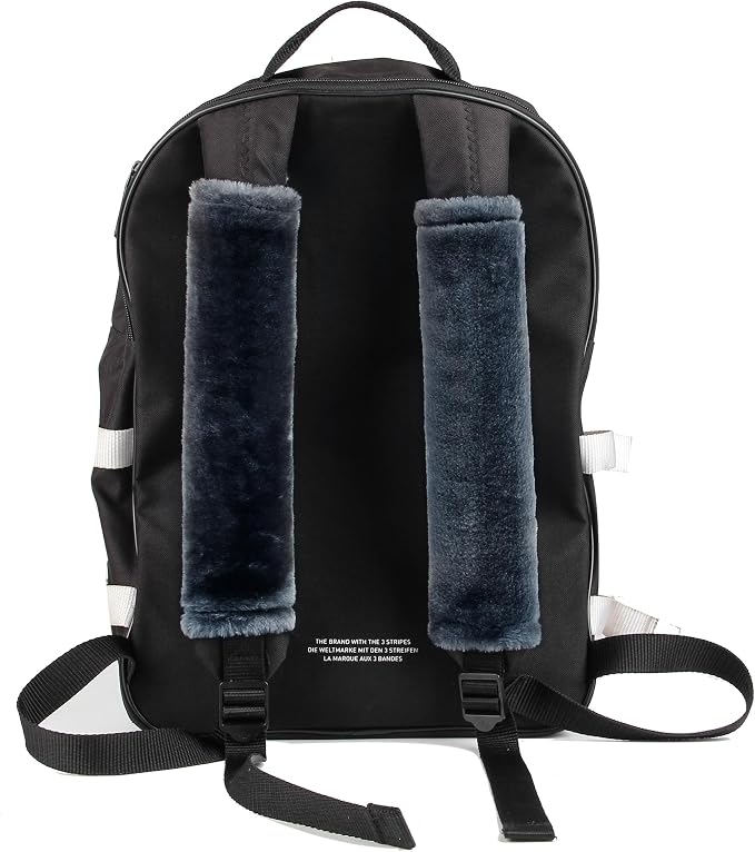 Soft Faux Fur Universal Fit Seatbelt Cover Car Truck SUV Airplane Seat Belt Shoulder Pad for Carmera Backpack Straps Neck Cushion Protector 2 Pack 10.5in Dark Blue Grey