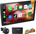 10.1 Inch Double Din Android Car Stereo with Wireless Apple CarPlay & Android Auto - 2GB RAM 64GB ROM, IPS Touchscreen, GPS Navigation, Bluetooth, Supports 720P AHD Backup Camera