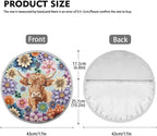 Boho Steering Wheel Sun Shade Cover Keep Cool in The Heat, Highland Cow Steering Wheel Sun Block Anti-Heat Aluminum Foil Steering Wheel Cover for SUV Truck Van Sedan