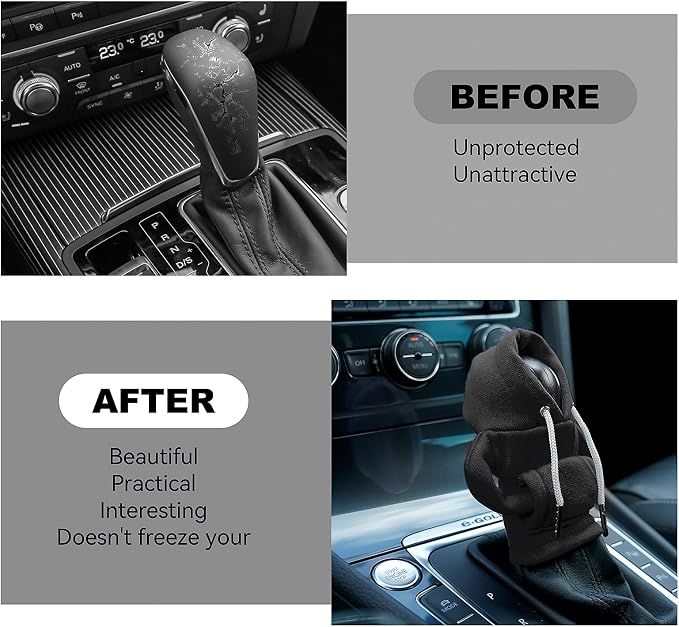 SLLAK Gear Shift Hoodie Cover, Universal Shift Knob Hoodie, Mini Hoodie for Car Shifter, Automotive Interior Cute Gadgets, Car Accessories and Decorations