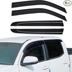Low Profile Rain Guards Compatible with 2016-2023 Tacoma Double Cab Outside Mount Window Vent Visor Tape-On Window Deflectors Vent Shades 3rd Gen Tacoma Accessories