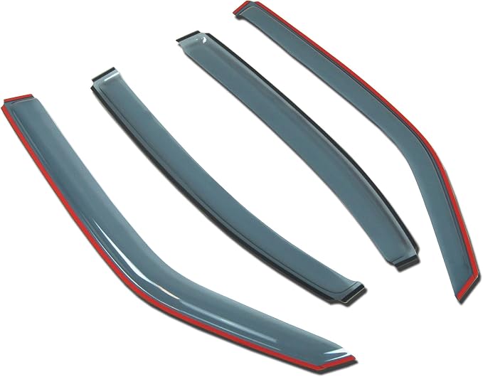 in-Channel Window Vent Visors Rain Guards Compatible with Nissan Juke 2011-2017 | Side Window Wind Deflectors Rain Shields | Light Grey, 4 Pcs Set, LGWV-342i