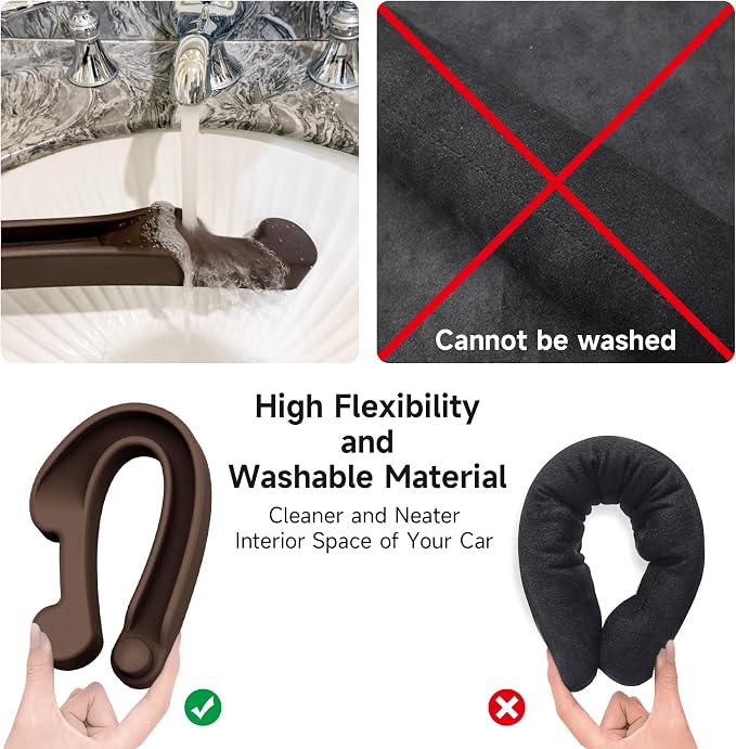 Car Seat Gap Filler Set of 2, 3IN1 Seat Side Gap Filler Plug with Storage Slot & Hook Function, Soft Foam Universal Fit Car SUV Truck Fill Gap Between Seats Console Organizer（Narrow Dark brown）
