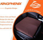 Premium Car Seat Cushion, Memory Foam Driver Seat Cushion to Improve Driving View- Coccyx & Lower Back Pain Relief - Seat Cushion for Car, Truck, Office Chair (Leather Brown)