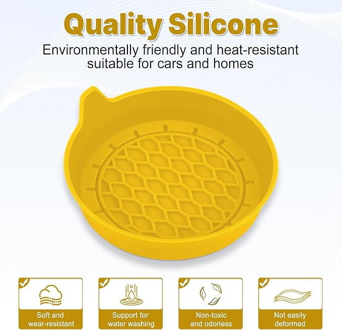 Car Cup Holder Coaster, Silicone Cup Holder Insert, Universal Non-Slip Cup Holders, Car Accessories Interior for Women and Man 4 Pack Yellow