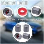 100PCS TPMS Tire Valve Stem Caps, Plastic Wheel Tire Valve Stem Caps, with O-Ring Rubber Seal, Universal Tire Valve Stem Covers for Cars, SUV, Trucks, Bikes, Motorcycles, Bicycles(Gray)
