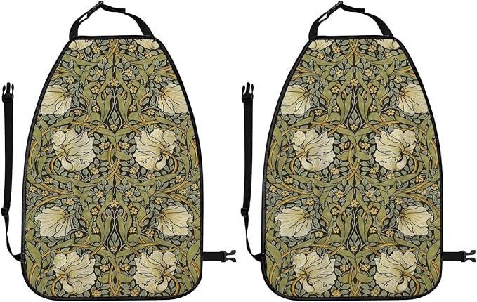 Pimpernel William Morris Car Seat Back Kick Protectors Kick Mats With Storage Pockets For Vehicles To Protect From Dirt Mud Scratches 2 Pack
