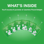 AER Power Pocket Jasmin Floral Delight Solid Gel Air Freshener for the Entire Home with Long Lasting Scent, Pack of 6