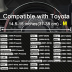 Customized Auto Car Steering Wheel Cover for Toyota Rav4 Corolla Camry Highlander(Diamond Quilted-Black+Red-Standard Size)