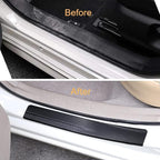 Car Door Sill Protector,4D Carbon Fiber Anti-Scratch Cover Strips,Universal Scuff Protective Door Threshold Guard Vinyl Sticker for Car Truck SUV(4PCS)