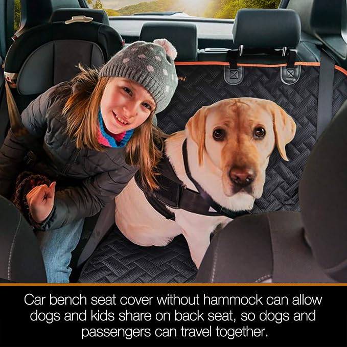 Heavy Duty Back Seat Cover for Truck, 100% Waterproof & Odor-Free Dog Seat Protector for F150 F250 Chevy Silverado Ram Sierra, Scratch-proof Eco-Friendly Back Seat Cover for Dogs, Kids, Tools & Gear