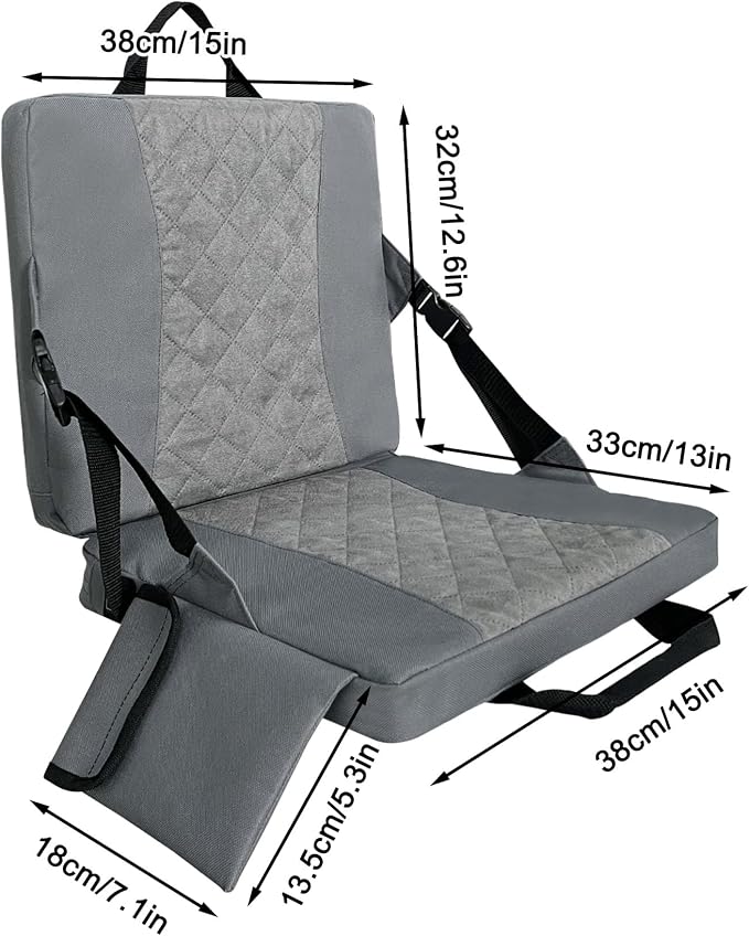 Heated Stadium Seats for Bleachers,Foldable Heated Seat Cushion,Portable Seat Pad,USB Powered Great for Outdoor Sports,Concerts,Camping (No Power Bank) (Grey)