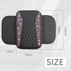 Bling Rhinestones Center Console Covers for Cars,Upgraded Arm Rest Cover for Car with Side Storage Pocket for Car Seat Organizer,Middle Console Cover Stylish Car Decoration (Bling Pink)