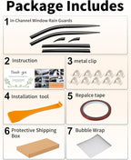 6 pcs-Low Profile Window Rain Guards Fit for Toyota RAV4 2019-2025 Window Visor Extra Durable Tape-On Window Deflectors RAV 4 Vent Visors Vent Shades Rain Guards Exterior Car Accessories