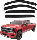Window Rain Guards for 2014-2018 Chevrolet Silverado/GMC Sierra 1500 | 4PCS Tape On Window Deflectors Vent Visors fit for 2015-2019 2500HD 3500HD Crew Cab,Weatherproof, Easy Installation
