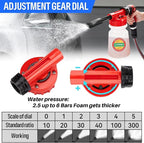 Car Wash Foam Gun/Hose Sprayer, 16 IN 1 Foam Cannon for Car/Garden Cleaning | Adjustable with 2.5-6 Ratio Dial Foam Blaster, 1L Bottle, Nozzles, Mitten&Towel, 1/2” Quick Connector for Garden Hose,Sprayer
