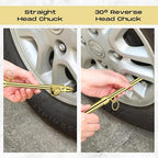 10 Pack Tire Pressure Gauge Heavy Duty Air Pressure Tire Gauge Dual Head Semi Truck Tire Pressure Gauge Range 10-150 PSI, Extended Tube Tire Gauge Suitable for Semi Truck, and Bus (Gold)