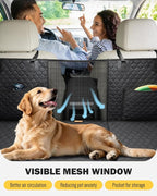 Dog Seat Cover for Back Seat, PU Dog Car Seat Cover Holds 420 lbs, Material Waterproof, Anti Scratch, Easy to Use and Clean, Hard Bottom Back Seat Extender for Dogs, Comfortable Car, SUV, Truck