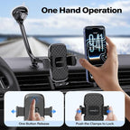 14'' Gooseneck Car Phone Holder,Heavy Duty Phone Holder for Truck, [Flexibile Long Arm] [Anti Shake stabilizer] Windshield Car Phone Mount Suction Cup,Fit for iPhone, Samsung (Black Plaid)