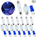 24PCS LED Interior Replacement Bulbs, Interior Car Lights, Dome Light LED Car Bulb Kit Set T10 31 mm 42 mm, Used for Map Dome Lights and License Plate Courtesy Lights Accessories (Blue)