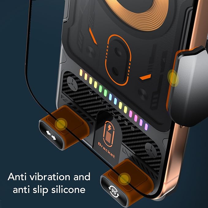 Wireless Car Charger,15W Fast Charging 90 Rotation Vent Clip Phone Mount